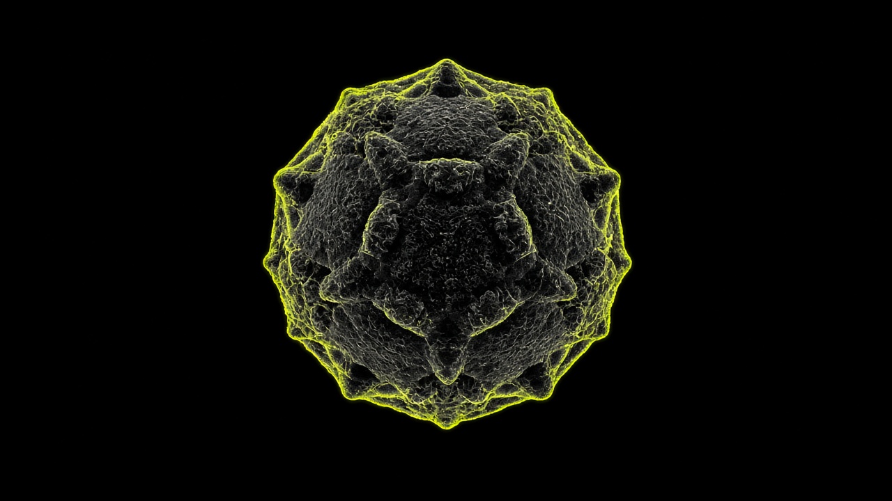 A virus capsid under acid light